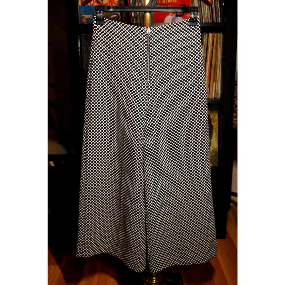 Zara Polka Dot Ring Zip Crop Pants Size M Black & White Retro Mod Casual